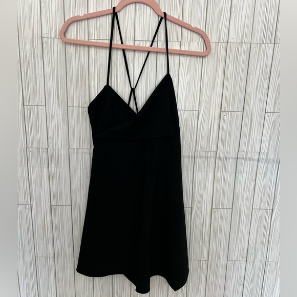 ZARA ‎ Women’s Little Black Dress Mini Strappy Asymmetrical Club Black Sz M NEW - Picture 3 of 8